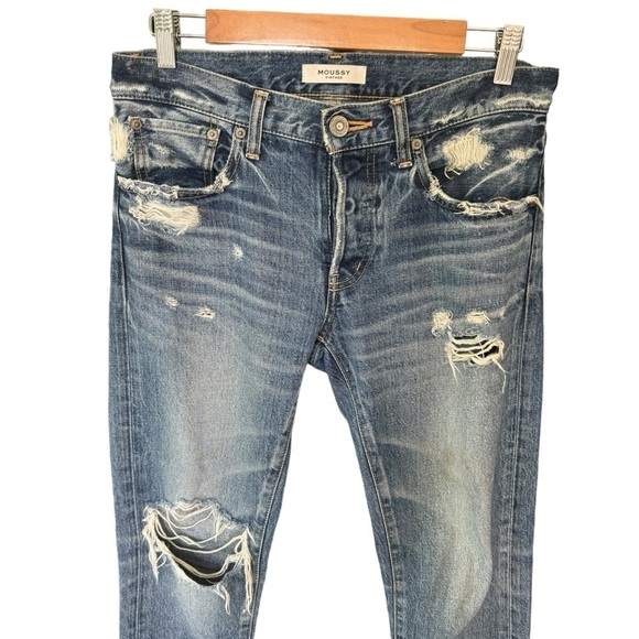 Moussy Vintage - Mid Rise Distressed Rigid Jeans Sz 26 - Picture 2 of 8
